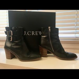JCrew Black Leather boots, size 6